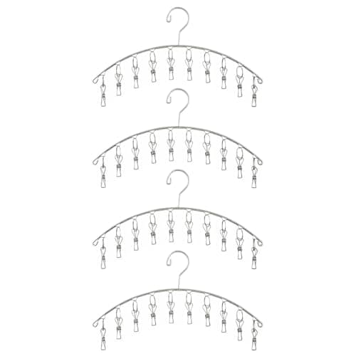 Toplife Clothes Hanger with 10 Clips, Set of 4
