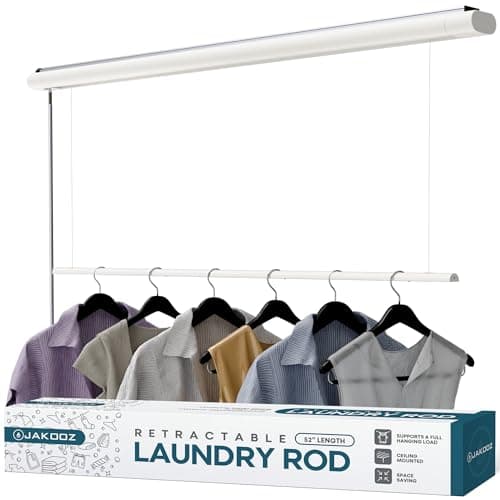 Jakooz Retractable Ceiling Mounted Drying Rack, 52.4"