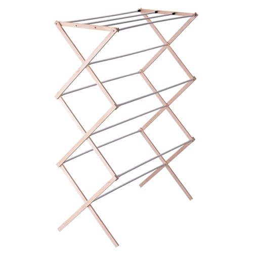 Household Essentials 5001 Folding Wooden Drying Rack, 27 ft