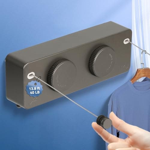 Coltovia Retractable Clothesline, 304 Stainless, 13.8 ft