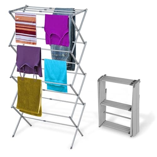 BLACK+DECKER 4-Tier Expandable Collapsible Clothes Drying Rack