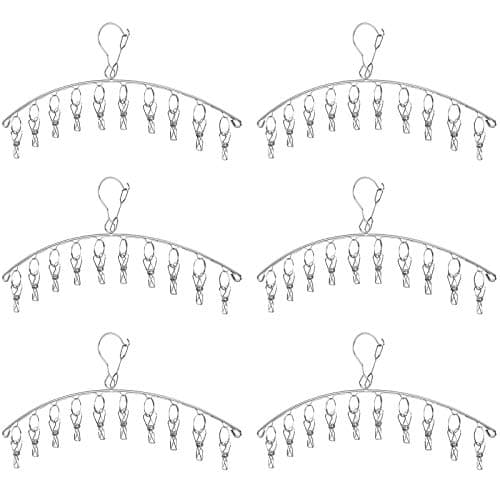 Seropy Clothes Hanger with 10 Clips, 6-Pack