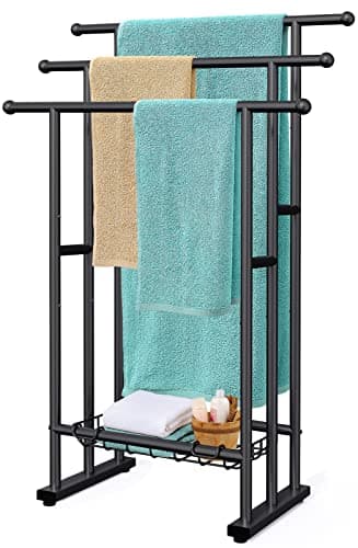 Kayfia Freestanding 3-Tier Towel Rack with Basket