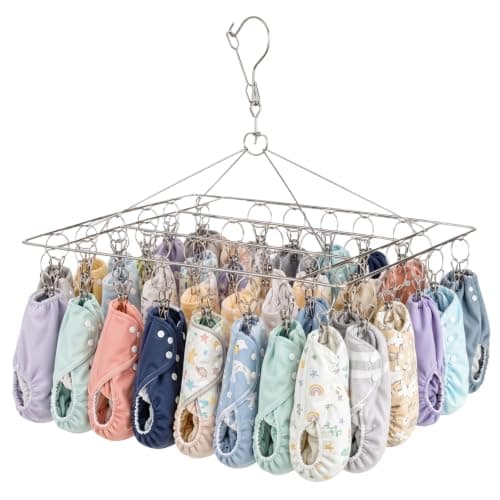 Brizphex Cloth Diaper Drying Rack, 40 Clips