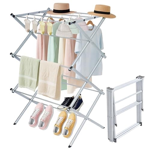 Whitmor 3-Tier Drying Rack, Thickened X-Frame