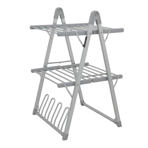 SHARNDY Heated Clothes Drying Rack, Foldable with Timer (Silvery Gray)