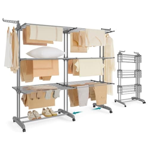 SONGMICS BUNJI 4-Tier Rolling Clothes Drying Rack