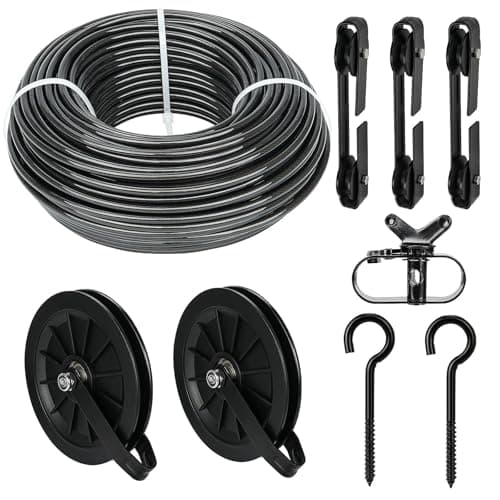 Fshihine Outdoor Clothesline Pulley Kit, 150 ft