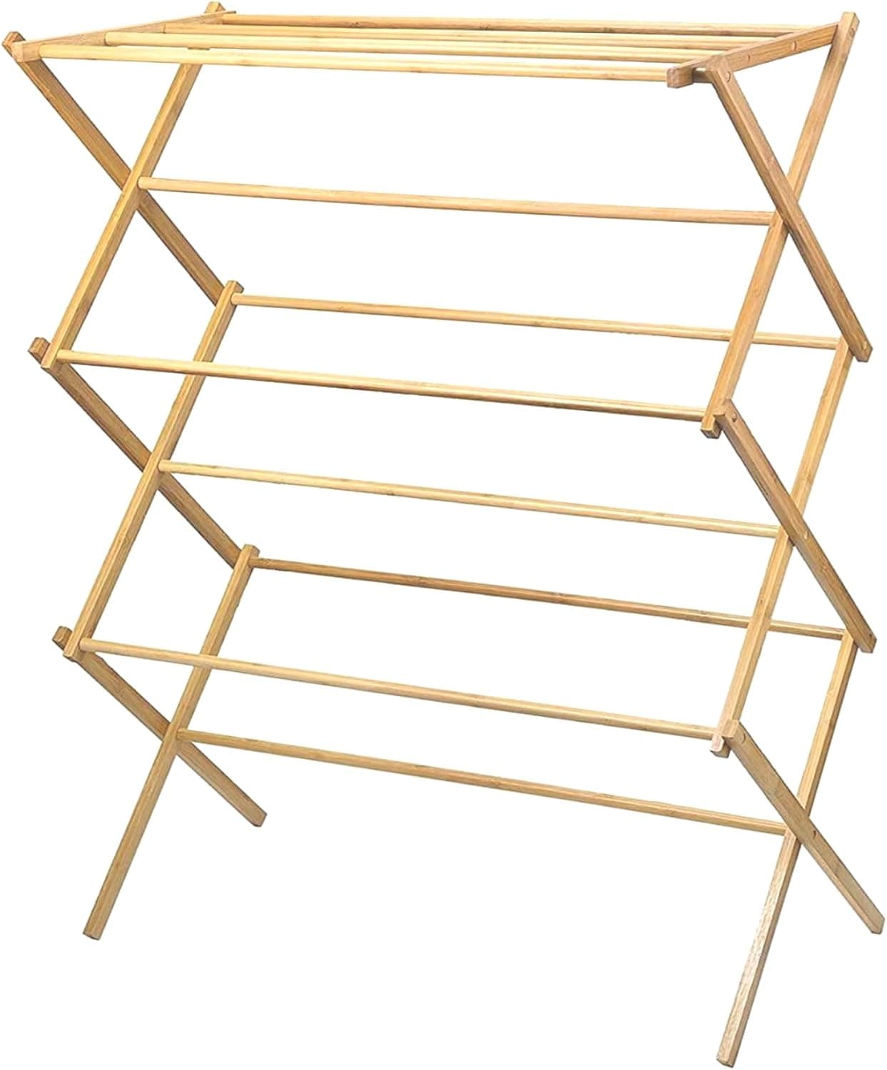 Home-it Wooden Clothes Drying Rack, Collapsible Bamboo