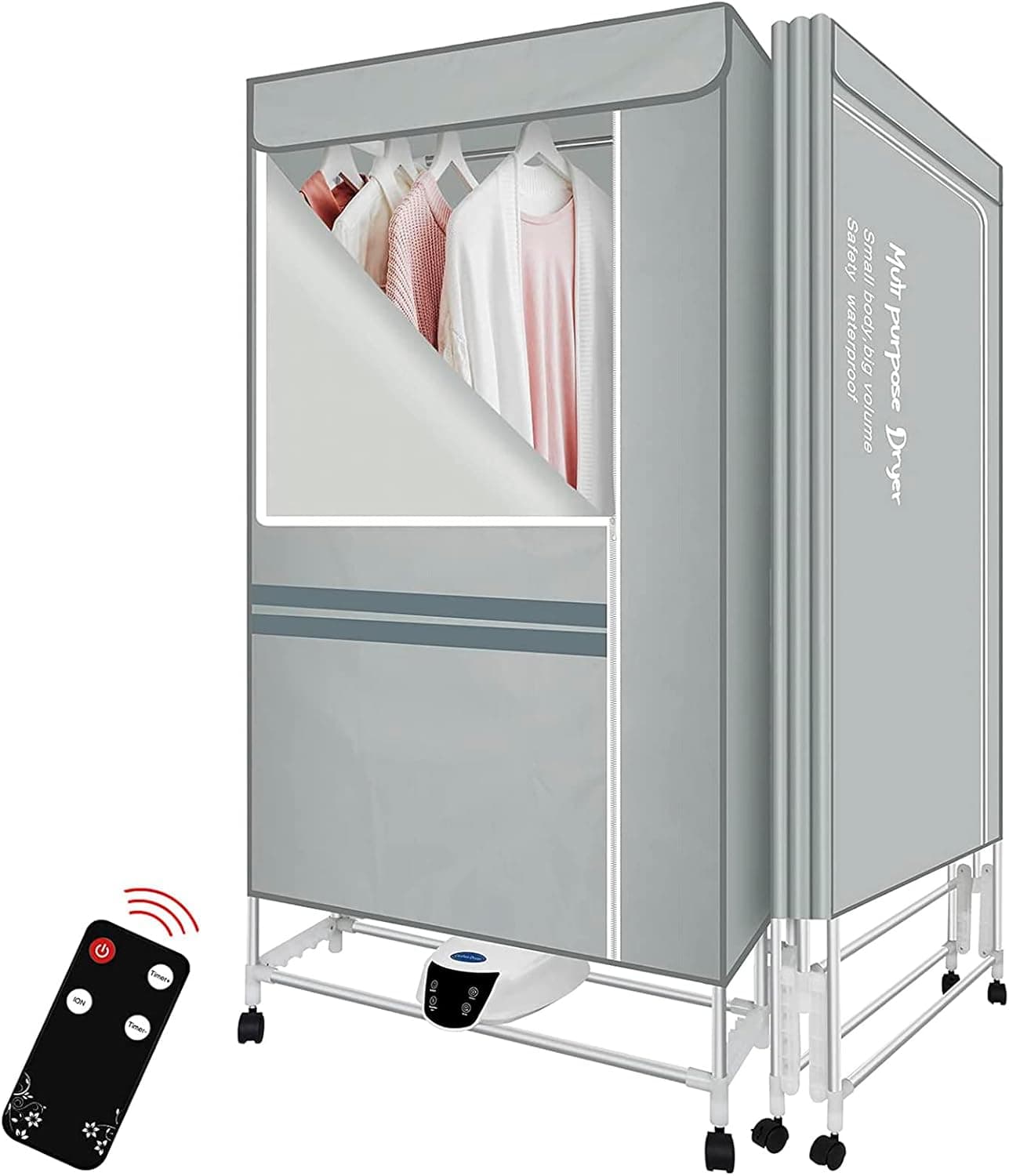 DYWOZDP Electric Clothes Dryer with Remote and Timer, 1300 W