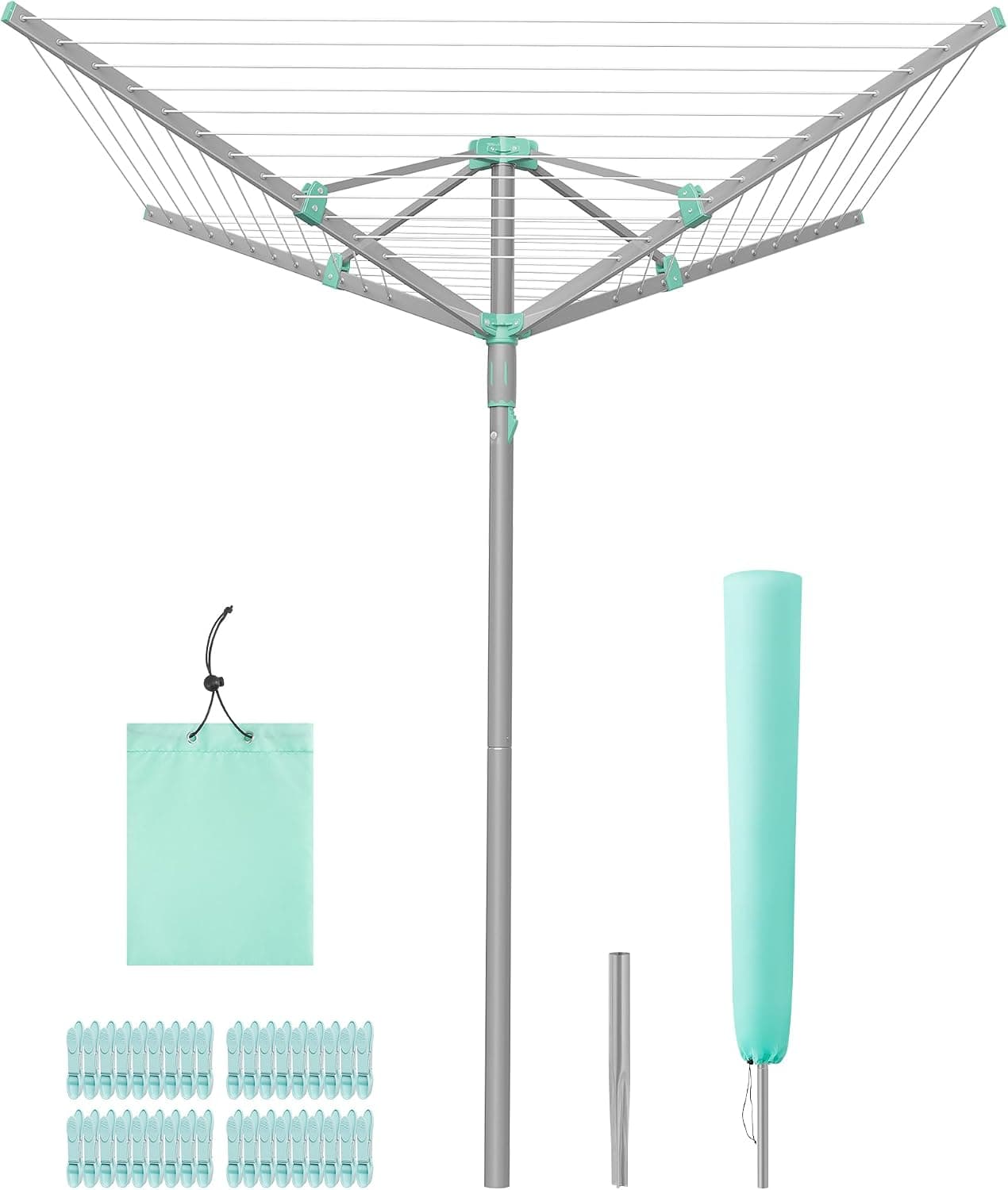 SONGMICS Umbrella Drying Rack, Foldable Outdoor Clothesline