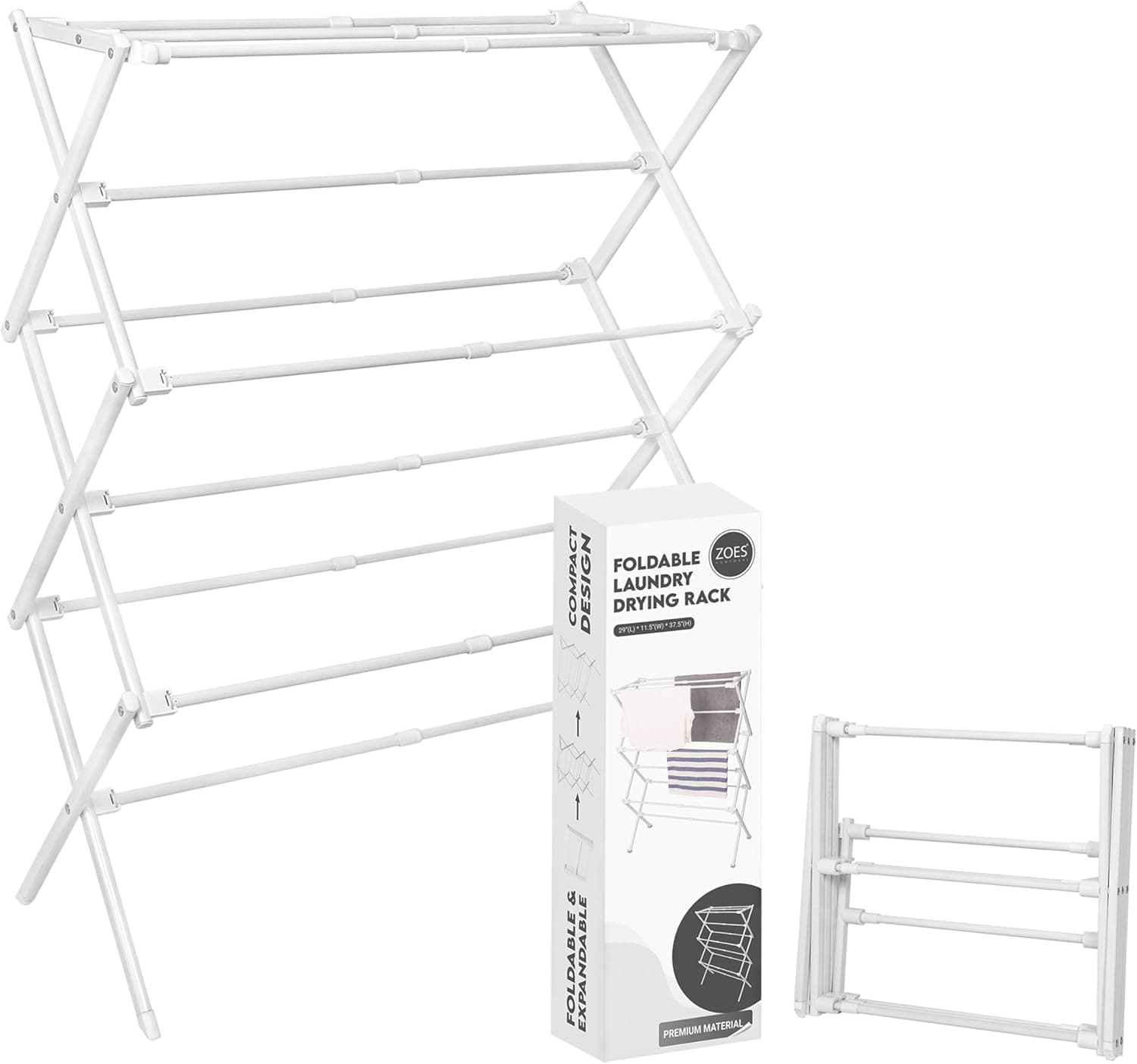 ZOES HOMEWARE Enhanced Clothes Drying Rack, Foldable