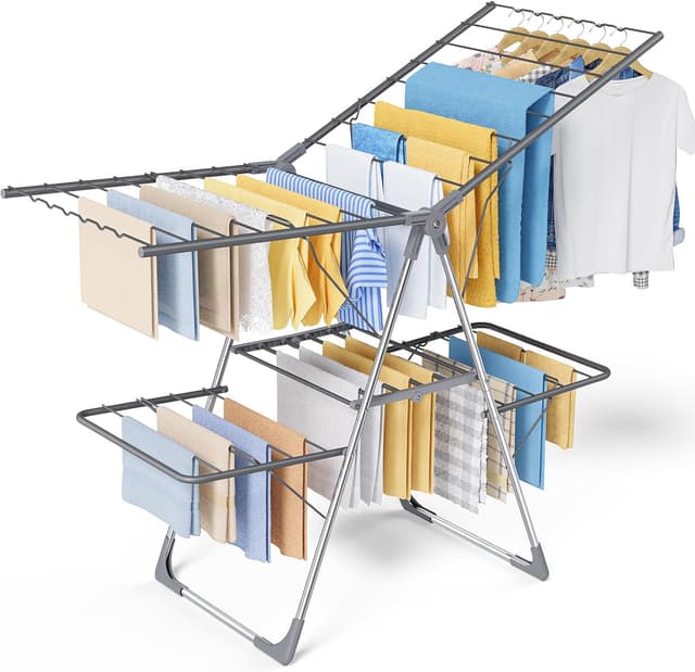 Sakugi Clothes Drying Rack, 2-Level with 55.5" Adjustable Wings