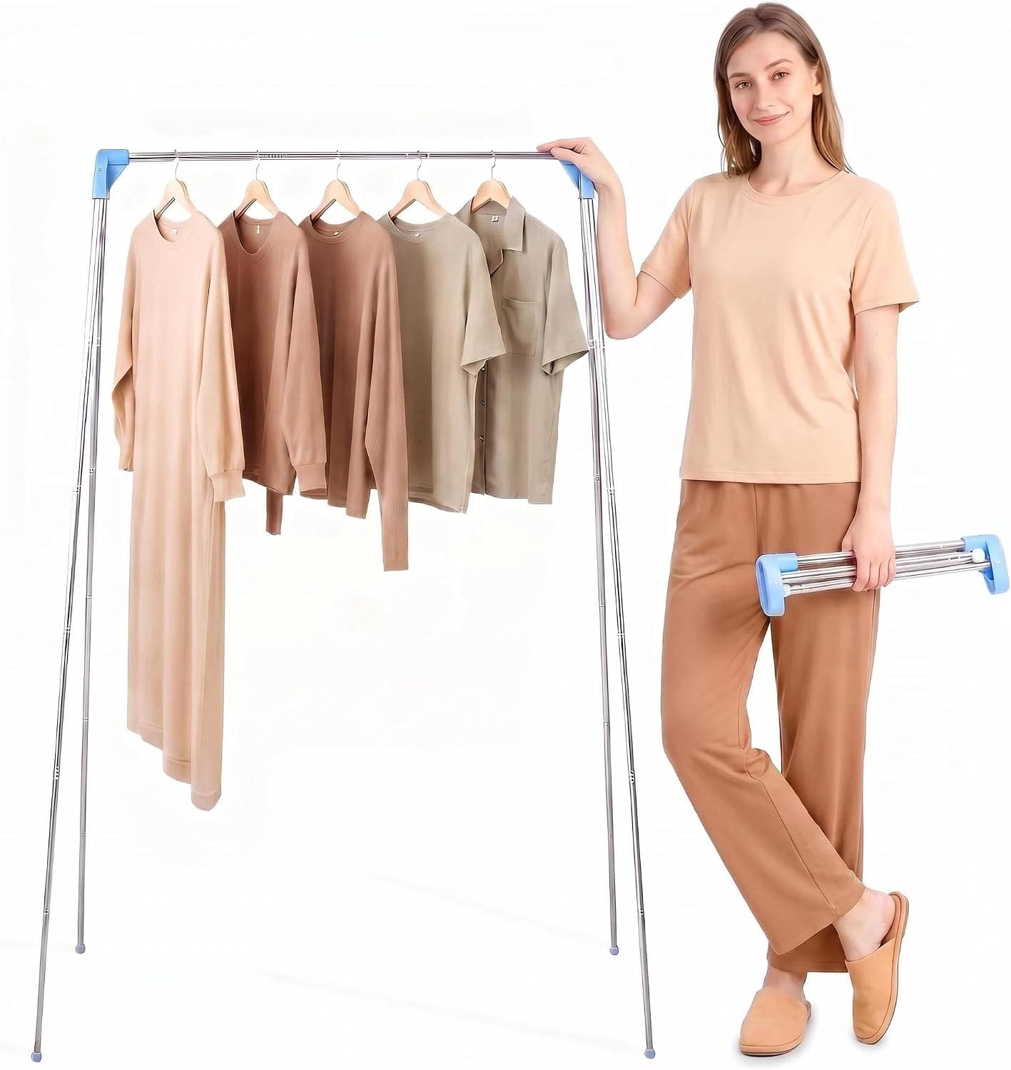 LMGOV Twist-to-Lock Portable Clothes Drying Rack