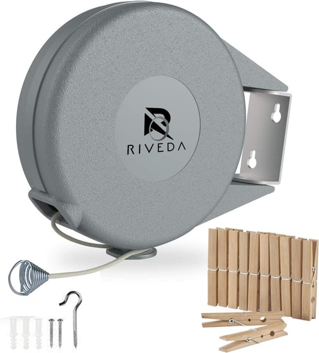 Riveda Retractable Clothesline, 45 ft