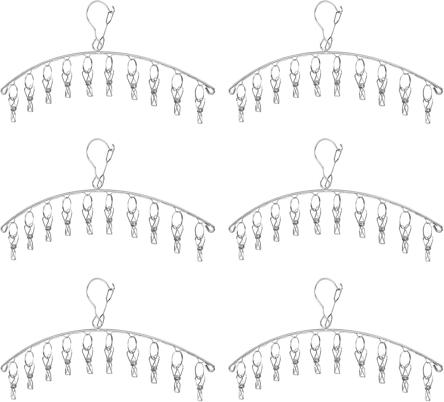 Seropy Clothes Hanger with 10 Clips, 6-Pack
