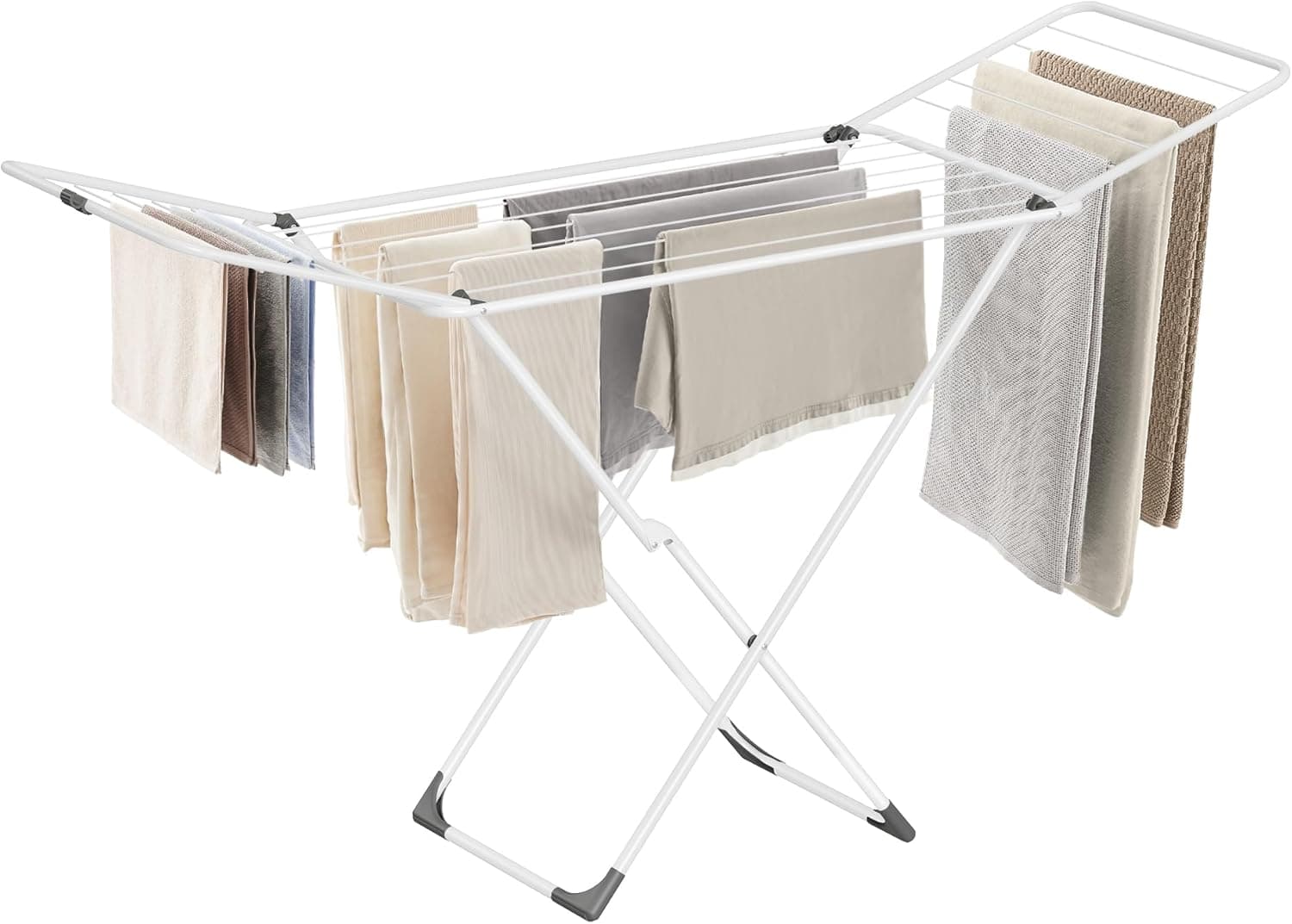 SONGMICS Clothes Drying Rack, Foldable, 2 Gullwings