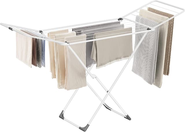 SONGMICS Clothes Drying Rack, Foldable, 2 Gullwings
