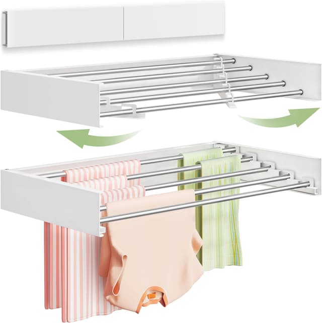 Vikaqi Wall Mounted Clothes Drying Rack, 32"