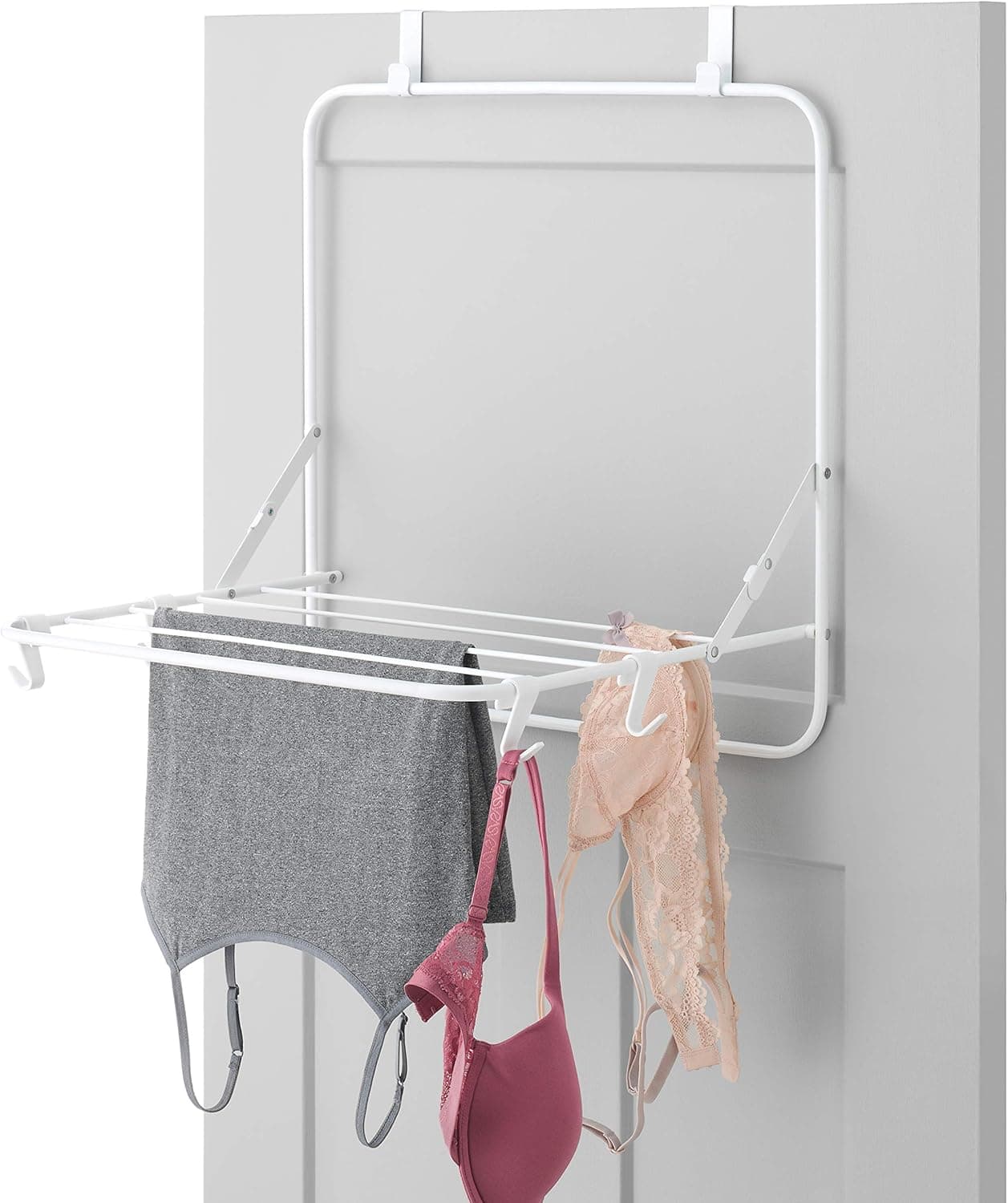 Whitmor Over The Door Folding Drying Rack with Hooks
