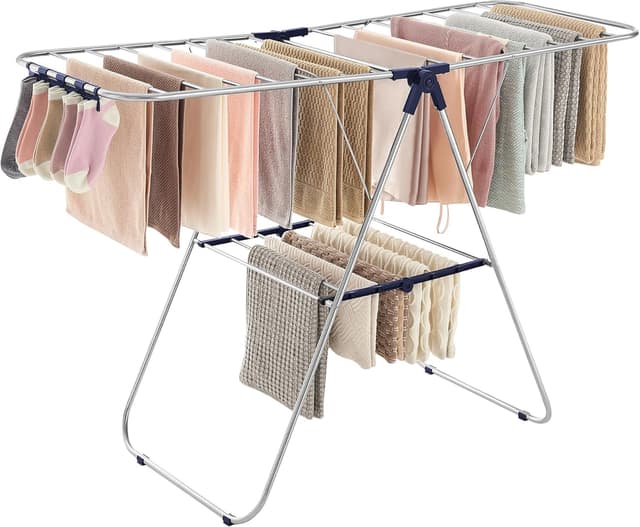 SONGMICS ULLR52 Space-Saving Drying Rack, 24 Rods