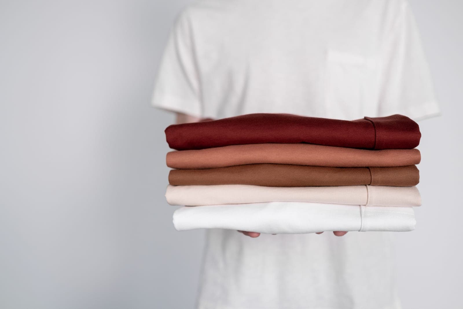 A neat stack of clean folded clothes