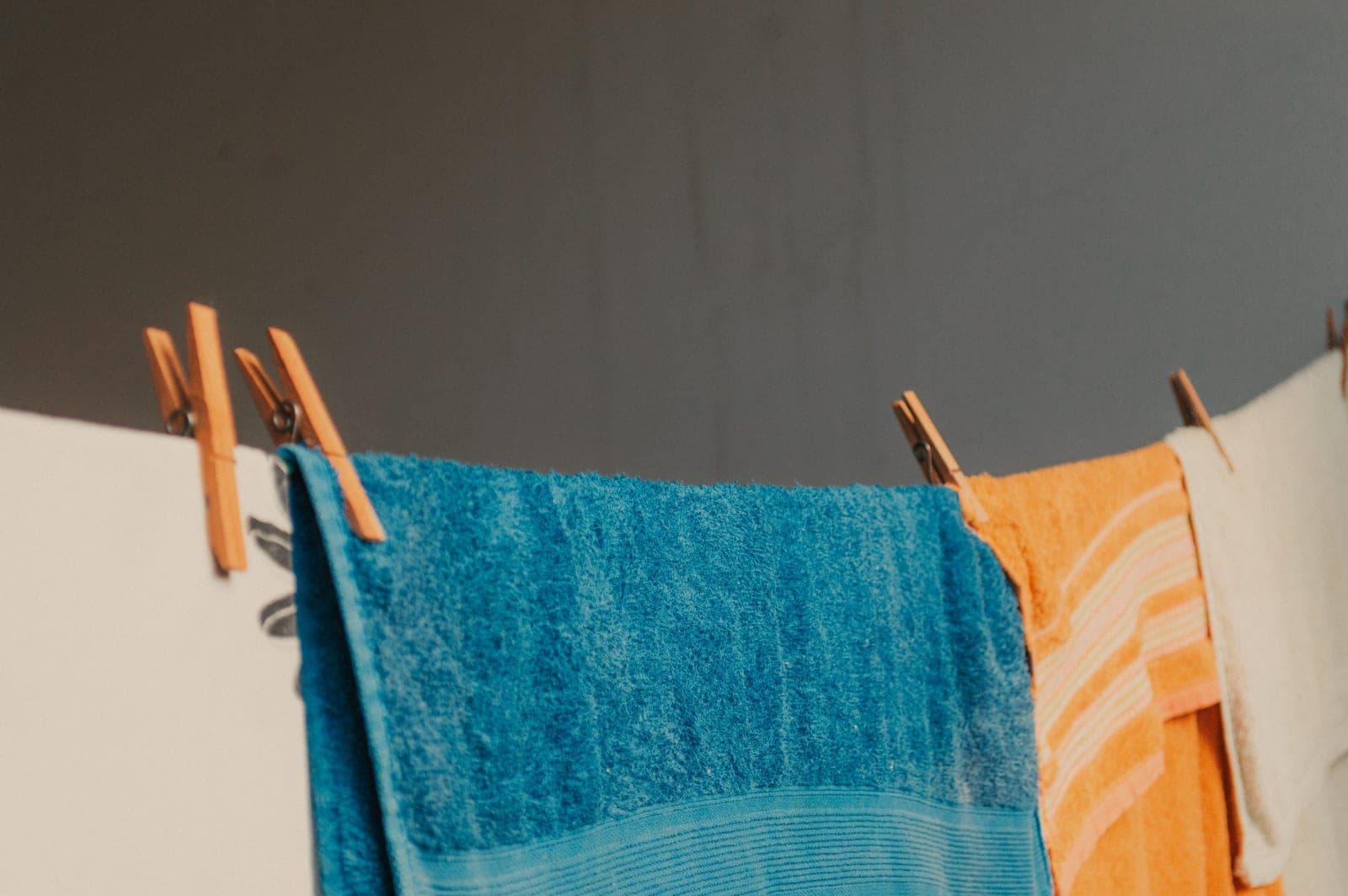 Warm laundry drying indoors during cold weather
