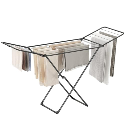 SONGMICS Clothes Drying Rack, Foldable, 2 Gullwings