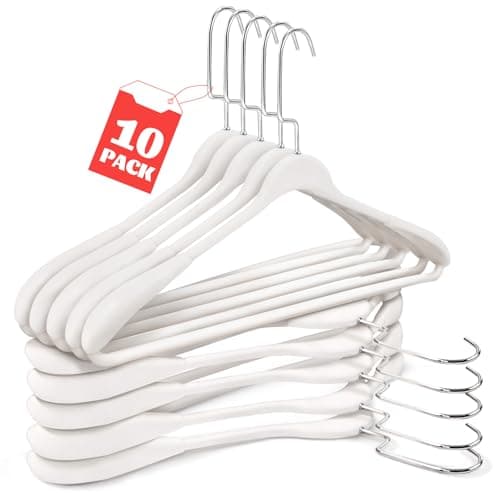 Sishynio Extra-Wide Shoulder Hangers, 20 lb, 10-Pack