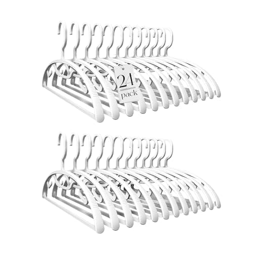 HOUSE DAY Wide-Shoulder Plastic Hangers, 24-Pack