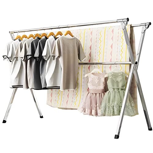 URYAN 95 Inch Clothes Drying Rack, Heavy Duty Stainless Steel