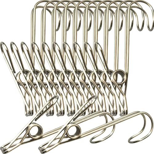 JZMYXA 304 Stainless Long-Tail Clothespins, 12