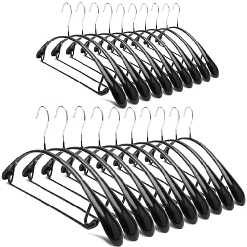 Nature Smile PVC-Coated Non-Slip Wide-Shoulder Hangers, 20