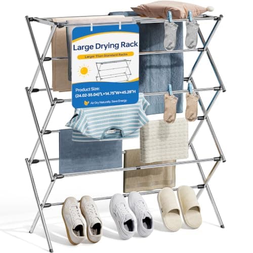 APEXCHASER Stainless Steel Drying Rack, 45 in, Expandable