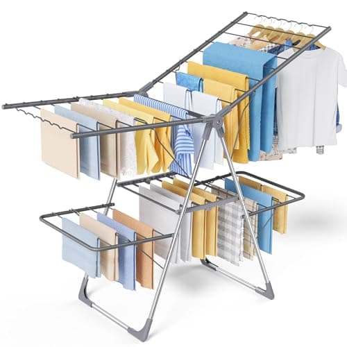 Sakugi Clothes Drying Rack, 2-Level with 55.5" Adjustable Wings